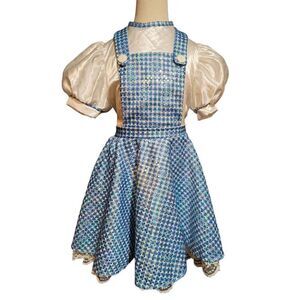Childs Girls Wizard Of Oz Dorothy Theatrical Halloween Costume Cosplay Dress SML